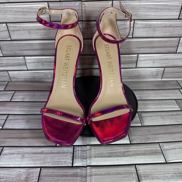 Stuart Weitzman Women's Pink Nudistcurve Ankle Strap Stiletto Sandals Size 8-NEW - Picture 3 of 8